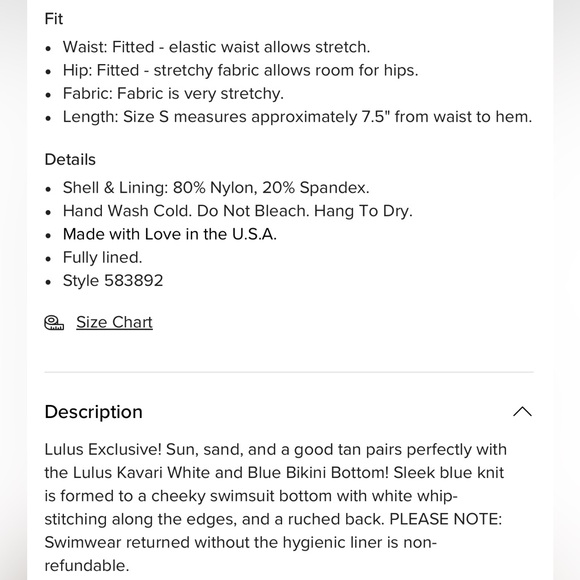 Lulus Celinia White and Blue Bikini Bottom - Picture 5 of 5